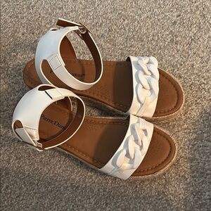 Pierre Dumas White Ankle Strap Sandals